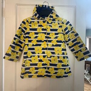 Gymboree Navy and Yellow Floral Raincoat